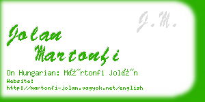 jolan martonfi business card